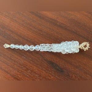 Clear Icicle Ornament- Hand Beaded